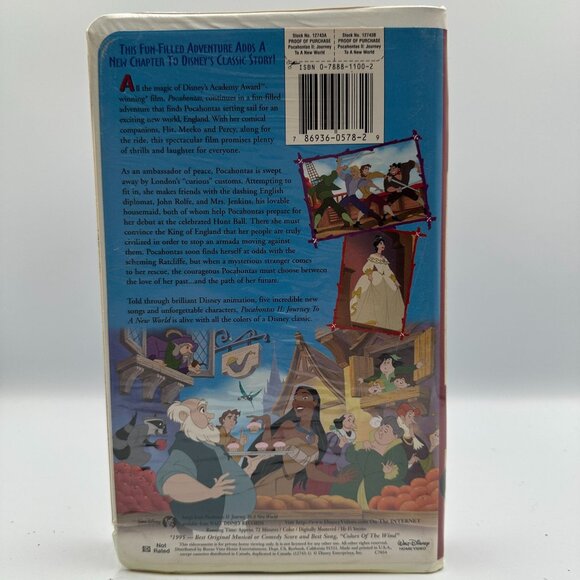 Disney Pocahontas II: Journey To A New World 1998 VHS Clamshell Classic Film - Picture 2 of 3
